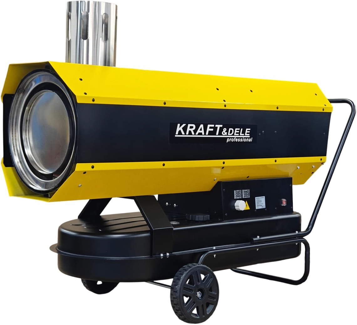 Naftová horkovzdušná turbína Kraft&Dele KD11717 – 65 kW, s termostatem a odvodem spalin