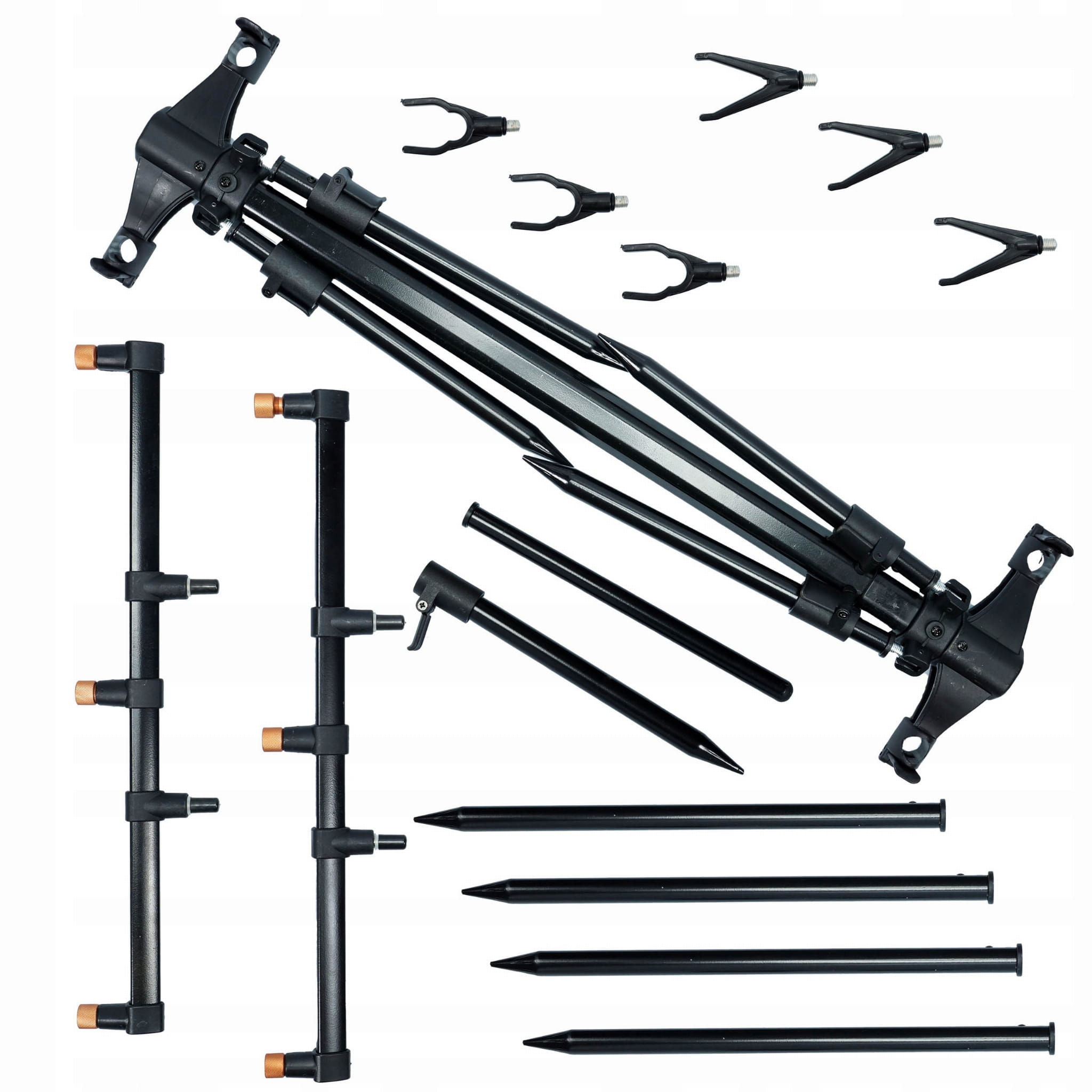 Stojan na pruty Hokkaido Rod Pod – detail buzz baru a V-podpěrek