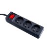 66354 4 prodluzovaci kabel cerna zasuvkova lista 3 zasuvky 5 m 40
