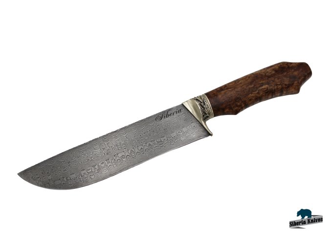 Damaškový nůž s názvem Pčak - karelská bříza