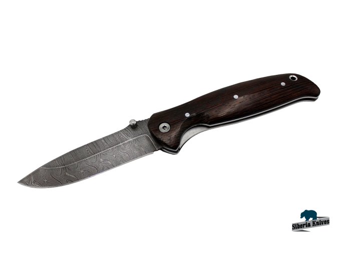 Zavírací ručně kovaný nůž z damašku Taurus