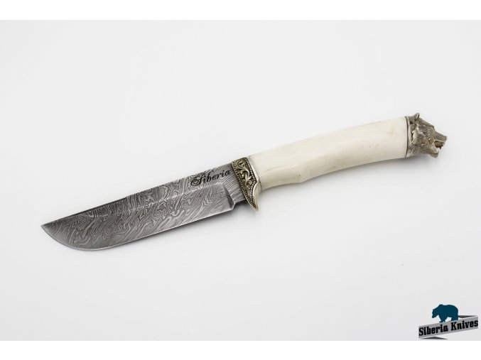 Lovecký nůž z damascénské oceli Kamelot