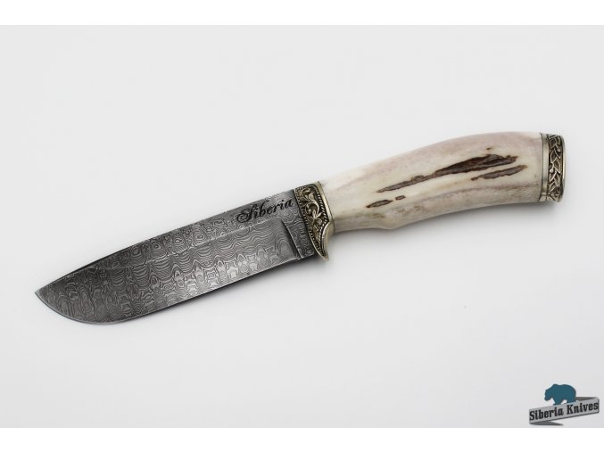 Lovecký nůž z damascenské oceli Los
