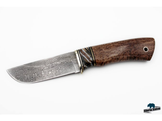 Damaškový lovecký nůž s mamutovinou - Mamut X2