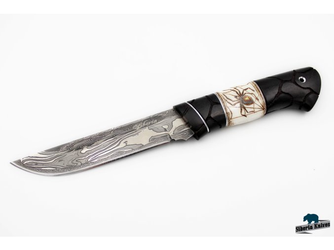Exkluzivní nůž z torzního damašku Černá vdova - outlet