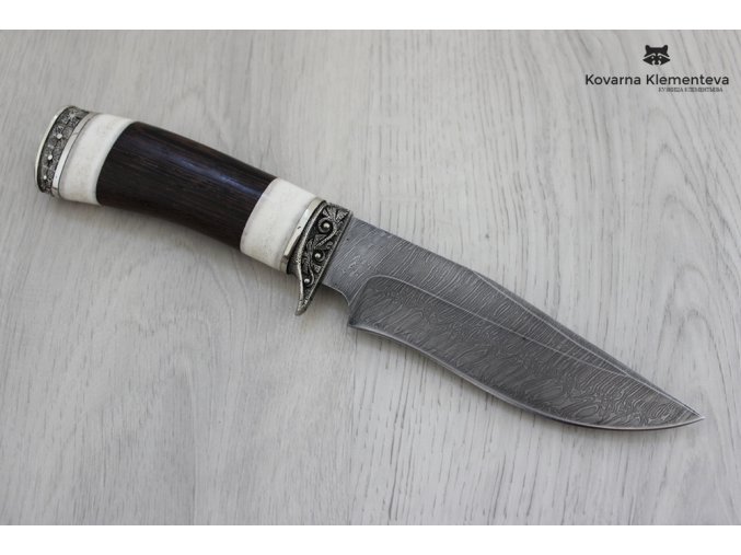 Nůž z damaškové oceli Fénix - wenge, losí roh