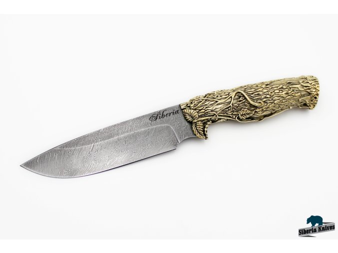 Lovecký nůž z damascenské oceli Siberian