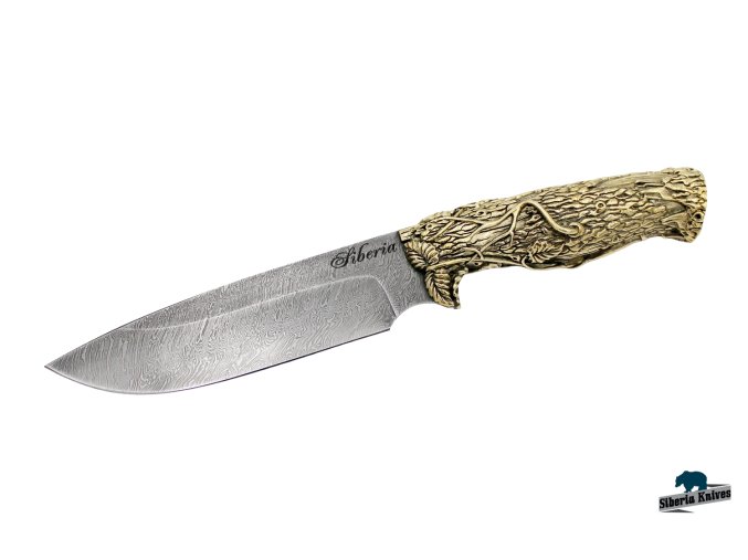 Lovecký nůž z damascenské oceli Siberian