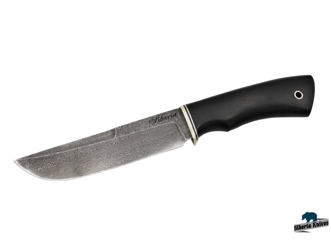 Lovecký nůž z damascenské oceli Stín