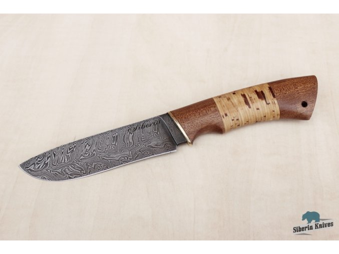 Lovecký nůž z damascenské oceli Varan