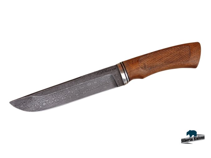Lovecký nůž z damascénské oceli Dikobraz