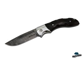 Zavírací ručně kovaný nůž z damašku Rosomák