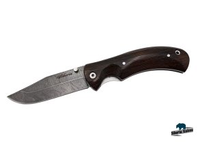 Zavírací ručně kovaný nůž z damašku Vlkodav