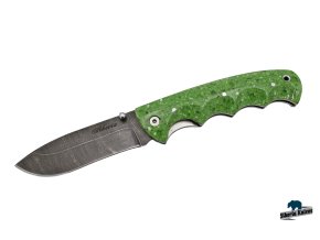 Zavírací ručně kovaný nůž z damašku Greenhorn