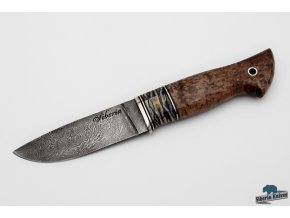 Damaškový lovecký nůž s mamutovinou - Mamut III