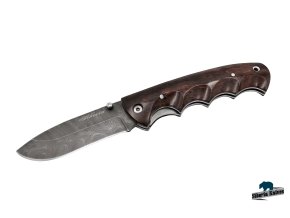 Zavírací ručně kovany nůž z damašku Baribal