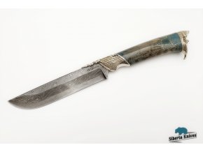 Lovecký nůž z damascenské oceli Černovous