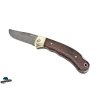 Zavírací ručně kovaný nůž z damašku Páv - hnědá karelka