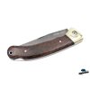 Zavírací ručně kovaný nůž z damašku Páv - hnědá karelka