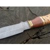 Lovecký nůž z damascénské oceli Ančar - mahagon, bříza
