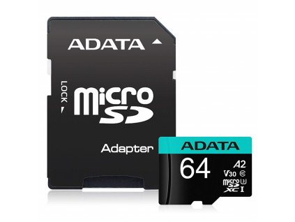 Paměťová karta ADATA Premier Pro MicroSDXC 64GB (100R/80W) + adaptér