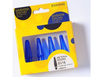 Blistr 4 žárovky Asteria modrá 14V/0,1A