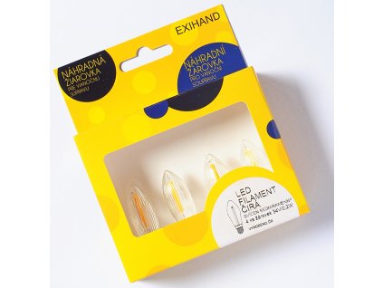 Blistr 4 ČIRÉ žárovky LED FILAMENT pro svícen 34V/0,2W