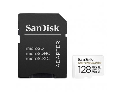 Paměťová karta Sandisk MicroSDXC High Endurance Video 128 GB + adaptér
