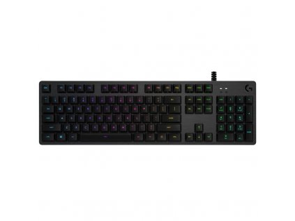 Klávesnice Logitech Gaming G512, RGB, GX Brown (hmatové), US - černá