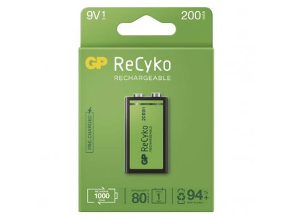 Nabíjecí baterie GP ReCyko 200 mAh (9V), 1 ks