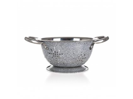 BANQUET Cedník nerezový mělký GRANITE Grey 16 x 7,7 cm