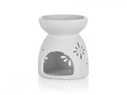 Porcelánová aroma lampa HOME DECOR 8x9cm bílá