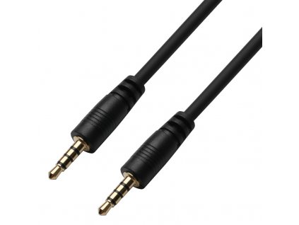 Kabel GoGEN 3,5mm jack, 4 pólový, 0,5m - černý