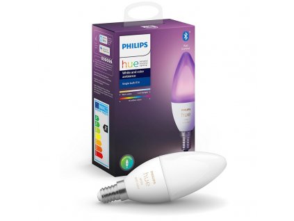 Chytrá žárovka Philips Hue Bluetooth, 6W, E14, White and Color Ambiance