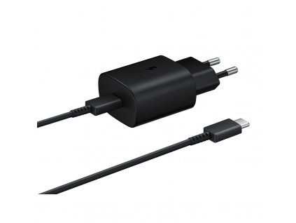 Nabíječka do sítě Samsung USB-C, 25W, bez kabelu - černá
