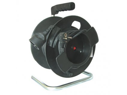 Kabel prodlužovací na bubnu Solight 1 zásuvka, 25m, 3x 1,5mm2 - černý