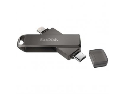 Flash USB Sandisk iXpand Luxe 256GB, USB-C + Lightning - šedý