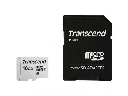 Paměťová karta Transcend 300S microSDHC 16GB UHS-I U1 (95R/10W) + adapter