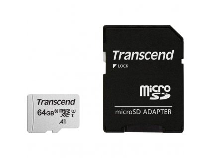 Paměťová karta Transcend 300S microSDXC 64GB UHS-I U1 (95R/25W) + adapter