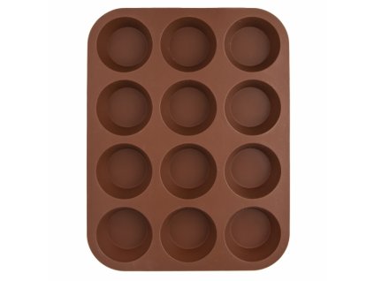 Silikonová forma na pečení muffiny 12ks hnědá