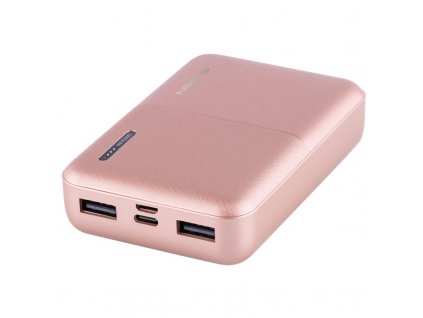 Powerbank GoGEN 10000 mAh, PB100007, metalická - růžová