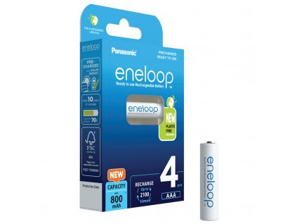 Baterie nabíjecí Panasonic Eneloop AAA, HR03, 800mAh, Ni-MH, blistr 4ks