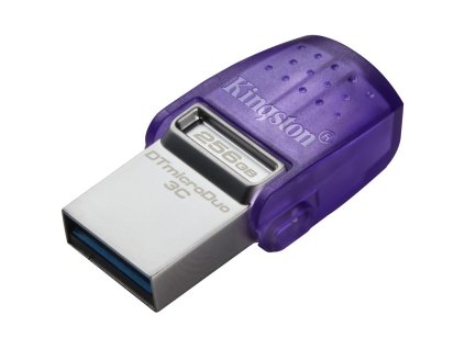 Flash USB Kingston DataTraveler microDuo 3C 256GB USB 3.2 - USB-C - fialový