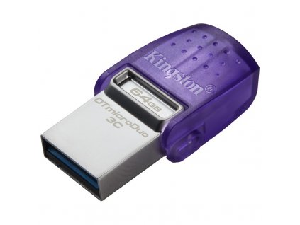 Flash USB Kingston DataTraveler microDuo 3C 64GB USB 3.2 - USB-C - fialový