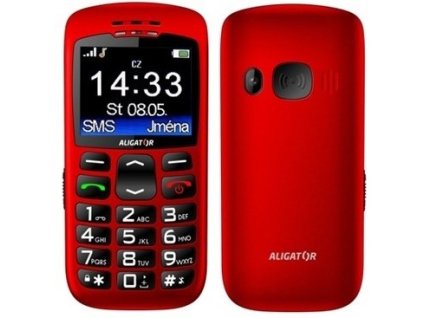 Mobilní telefon Aligator A670 Senior - červený