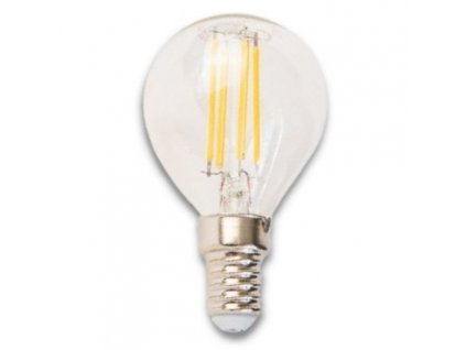 Žárovka LED Tesla filament miniglobe, E14, 4,2W, teplá bílá