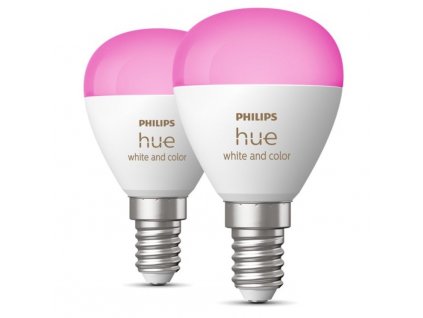 Chytrá žárovka Philips Hue Bluetooth, 5,1W, E14, White and Color Ambiance, 2ks