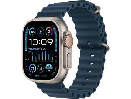 Chytré hodinky Apple Watch Ultra 2 GPS + Cellular, 49mm pouzdro z titanu - modrý oceánský řemínek