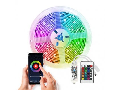 LED pásek Solight Wifi Smart, RGB, 5m, sada s adaptérem a dálkovým ovladačem