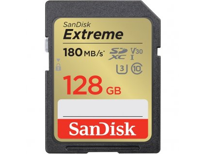 Paměťová karta SanDisk SDXC Extreme 128GB UHS-I U3 (180R/90W)